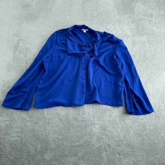 Nine West Womens XXL Blue Slit Sleeve Blouse 100% Polyester NWT 4472 - Picture 1 of 9